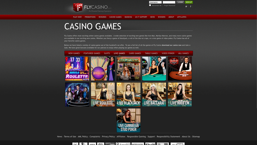 Fly Casino Desktop Live Dealer