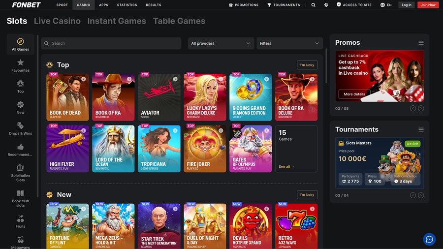 Fonbet Casino Desktop Games