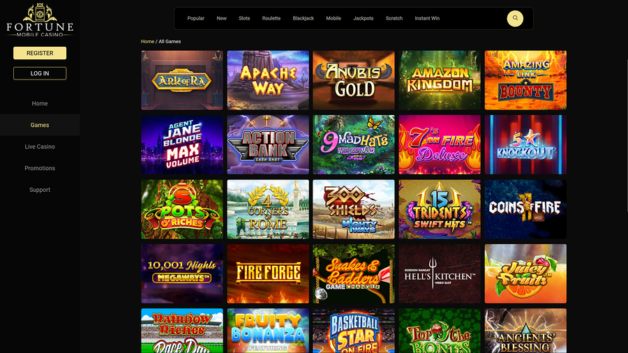 Fortune Mobile Casino Desktop Games