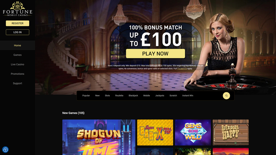 Fortune Mobile Casino Desktop Homepage