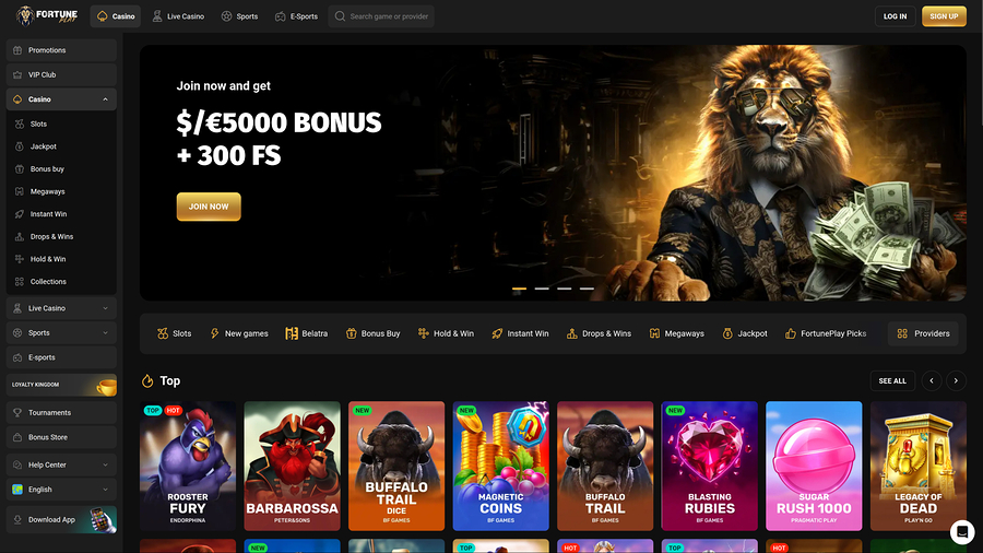 Fortune Play Casino Desktop Homepage