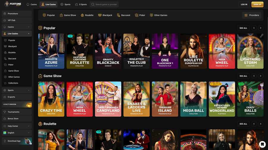 Fortune Play Casino Desktop Live Dealer