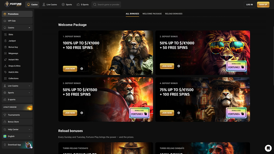 Fortune Play Casino Desktop Promotions