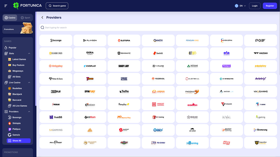 Fortunica Casino Desktop Game Developers