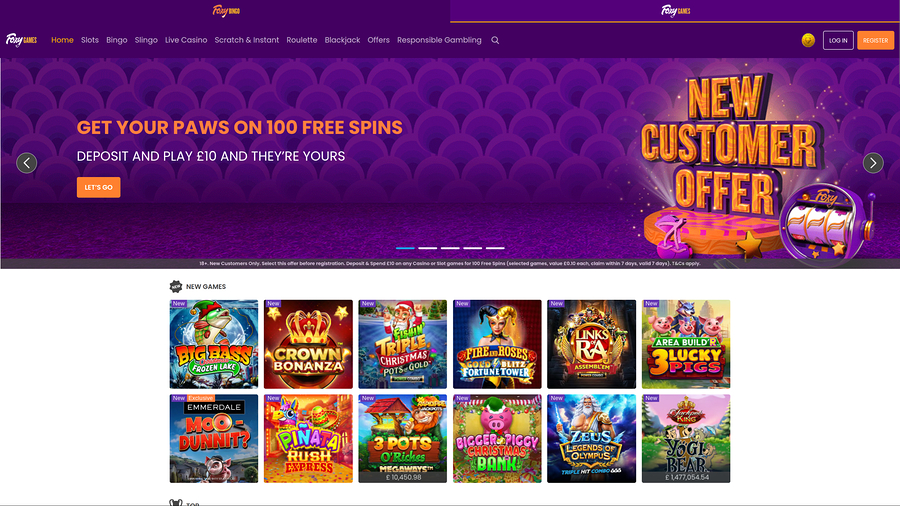 Foxy Games Casino Desktop Homepage