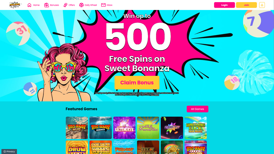 Free Spins Bingo Desktop Homepage