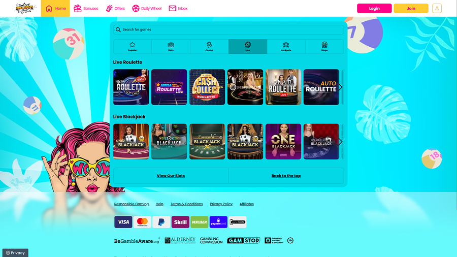 Free Spins Bingo Desktop Live Dealer