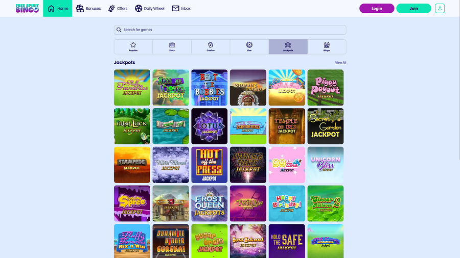 Free Spirit Bingo Desktop Jackpot