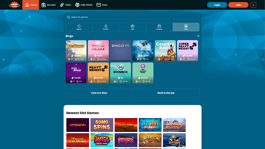 Freebet Casino Desktop Bingo
