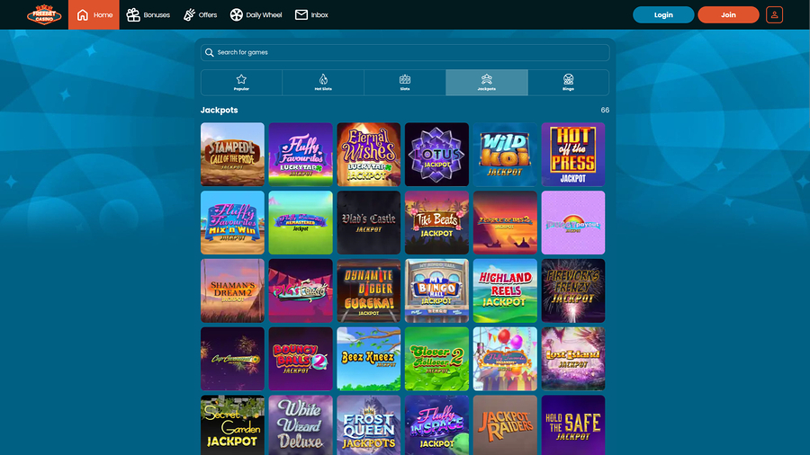 Freebet Casino Desktop Jackpot
