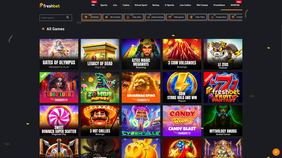 Fresh Bet Casino Desktop Games