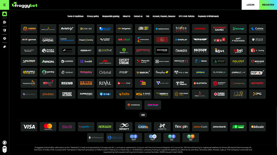 Froggybet Casino Desktop Game Developers