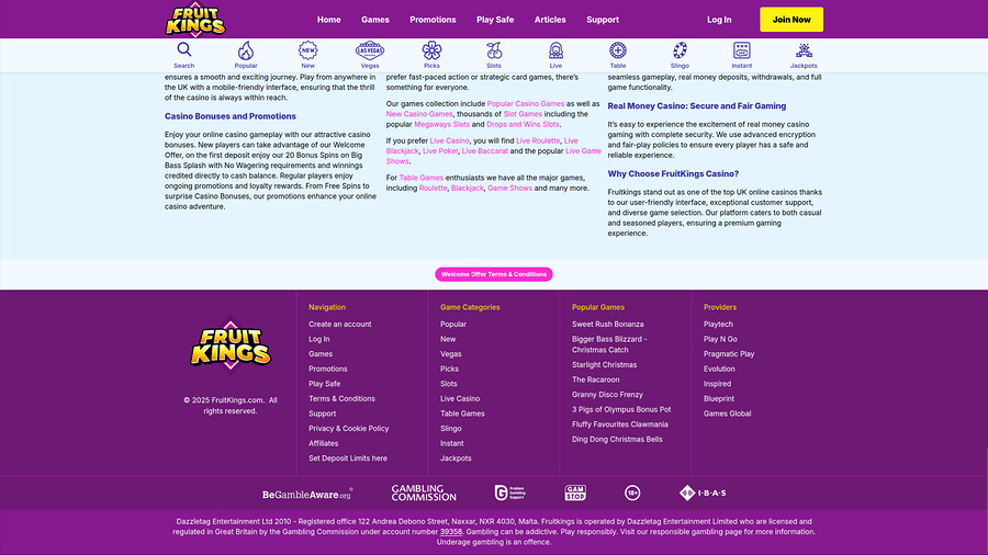 FruitKings Casino Desktop Game Developers