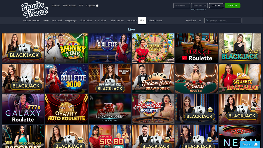 Fruits 4 Real Casino Desktop Live Dealer