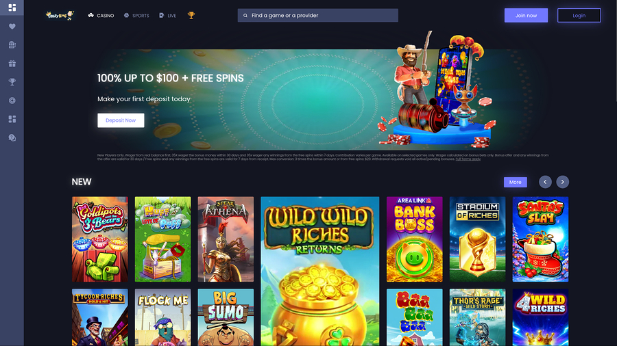 Fruity King Casino Desktop Homepage