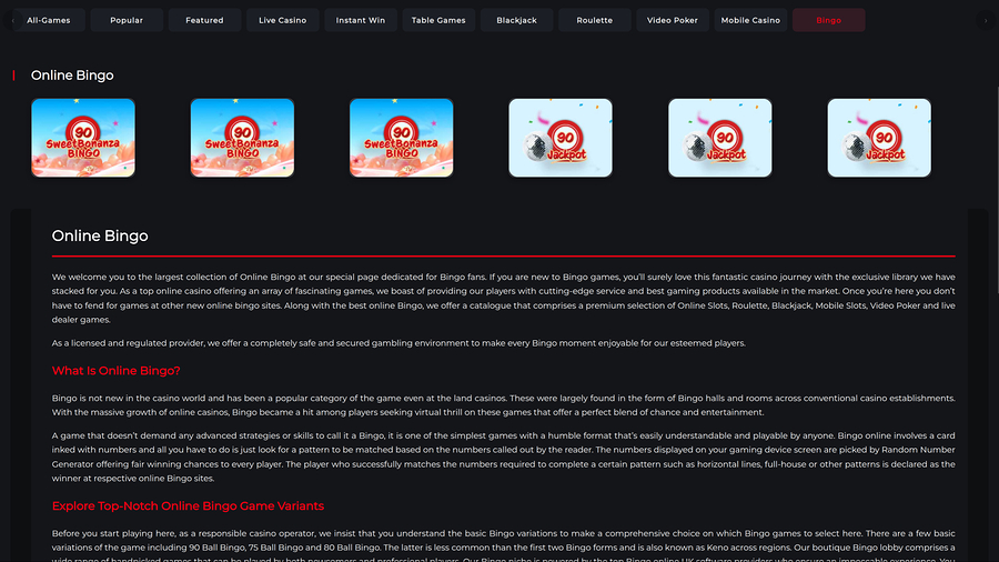 Fruity Wins Casino Desktop Bingo