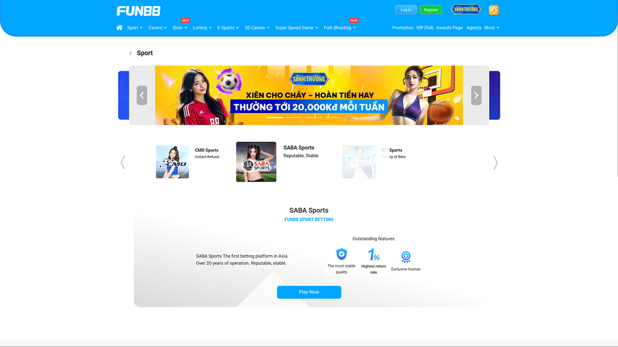 Fun88 Casino Desktop Sports