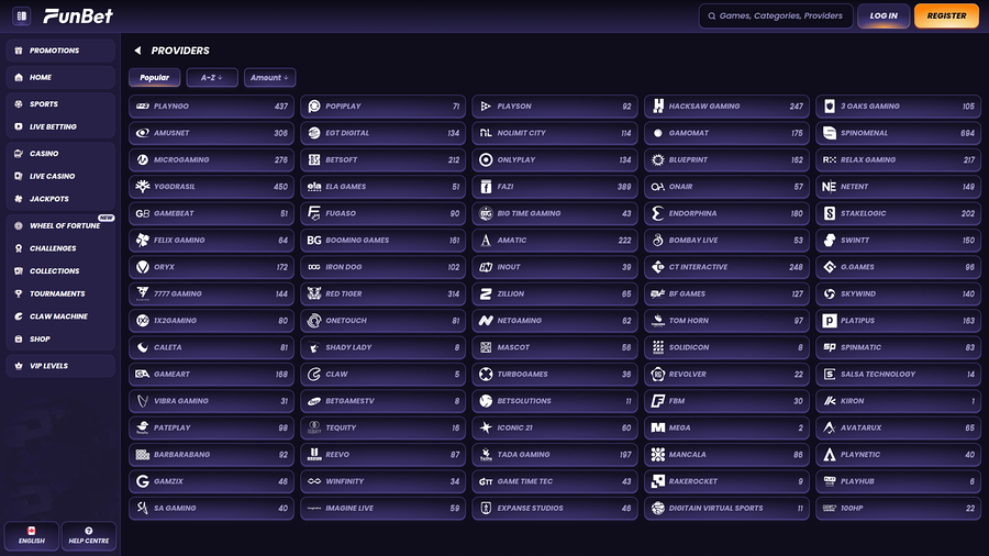 Funbet Casino Desktop Game Developers