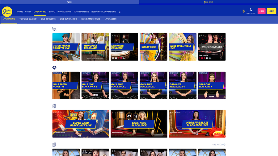 Gala Bingo Desktop Live Dealer