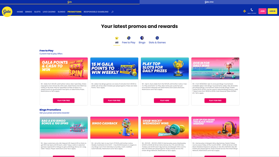 Gala Bingo Desktop Promotions