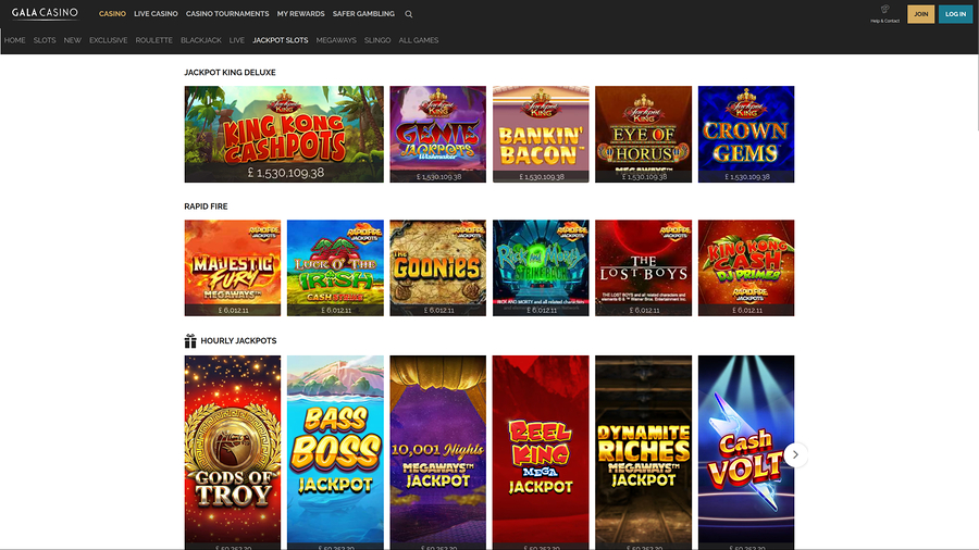 Gala Casino Desktop Jackpot