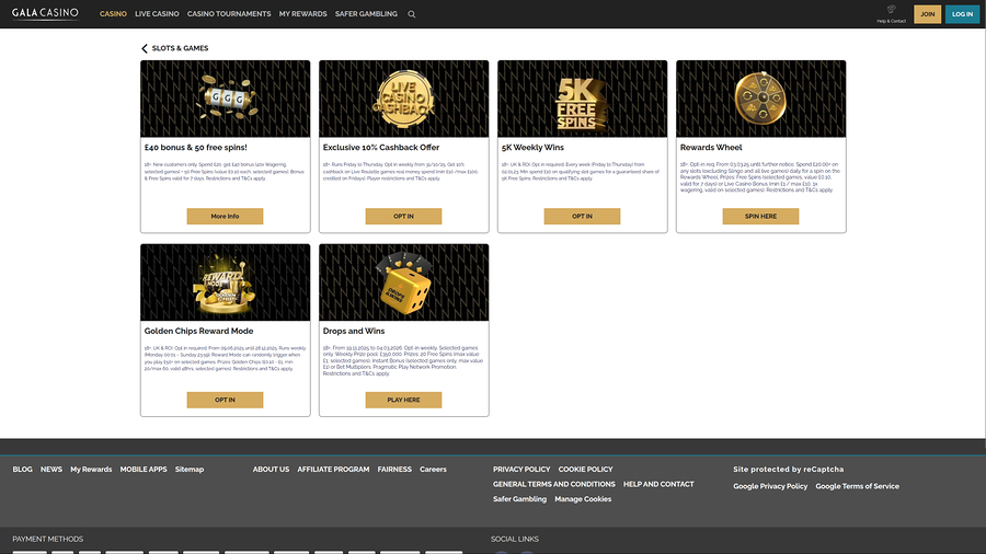 Gala Casino Desktop Promotions