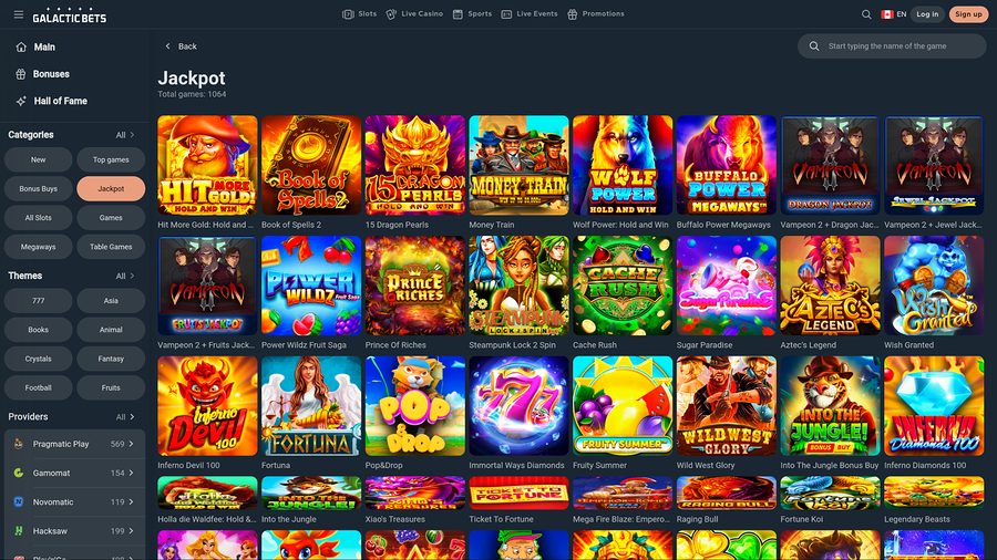 Galactic Bets Casino Desktop Jackpot