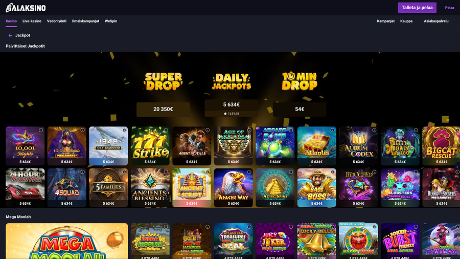 Galaksino Casino Desktop Jackpot
