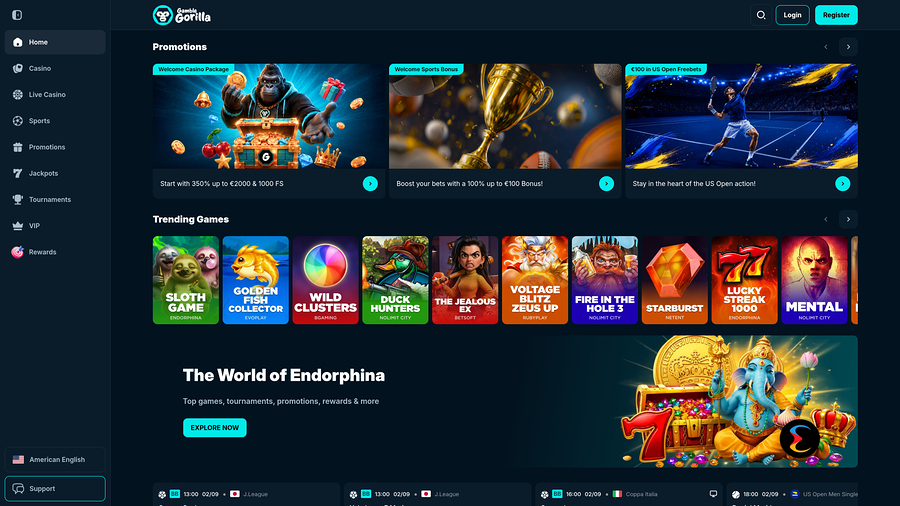 Gamble Gorilla Casino Desktop Homepage