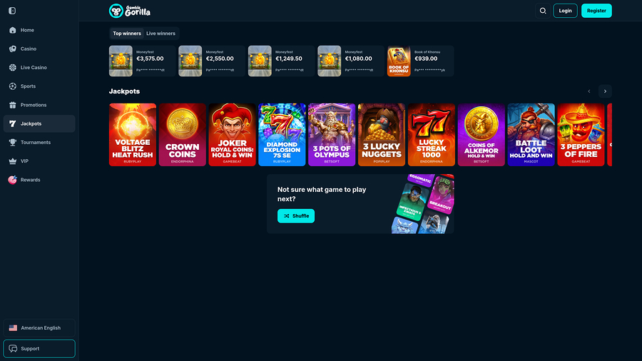 Gamble Gorilla Casino Desktop Jackpot