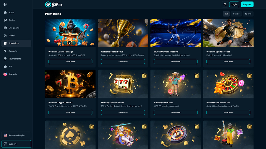 Gamble Gorilla Casino Desktop Promotions