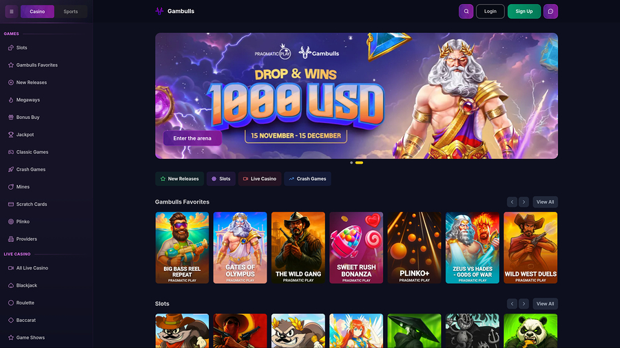 Gambulls Desktop Homepage