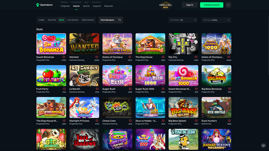 Gamdom Casino Desktop Games