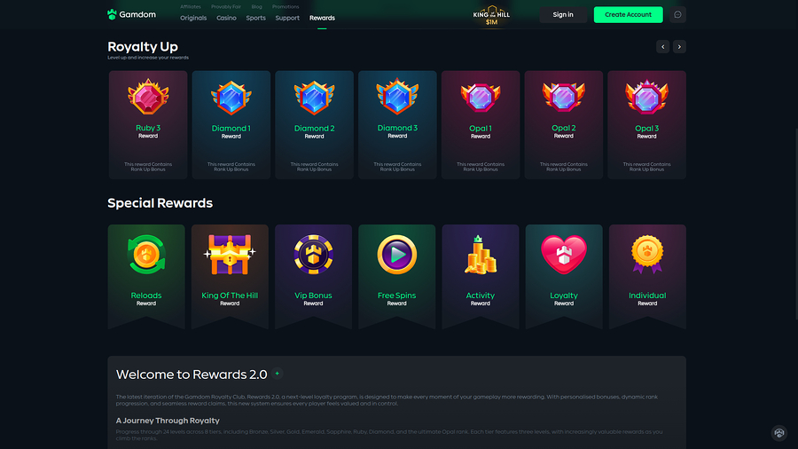 Gamdom Casino Desktop VIP Program