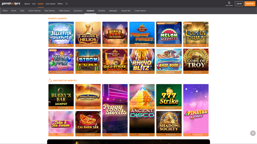 Gamebookers Desktop Jackpot