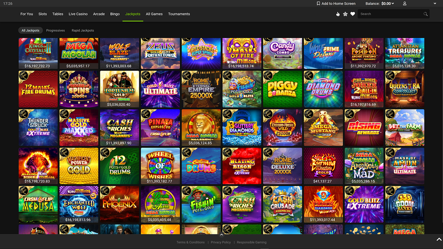 Club Casino Desktop Jackpot