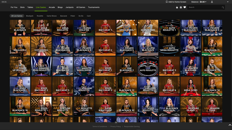 Gaming Club Casino Desktop Live Dealer