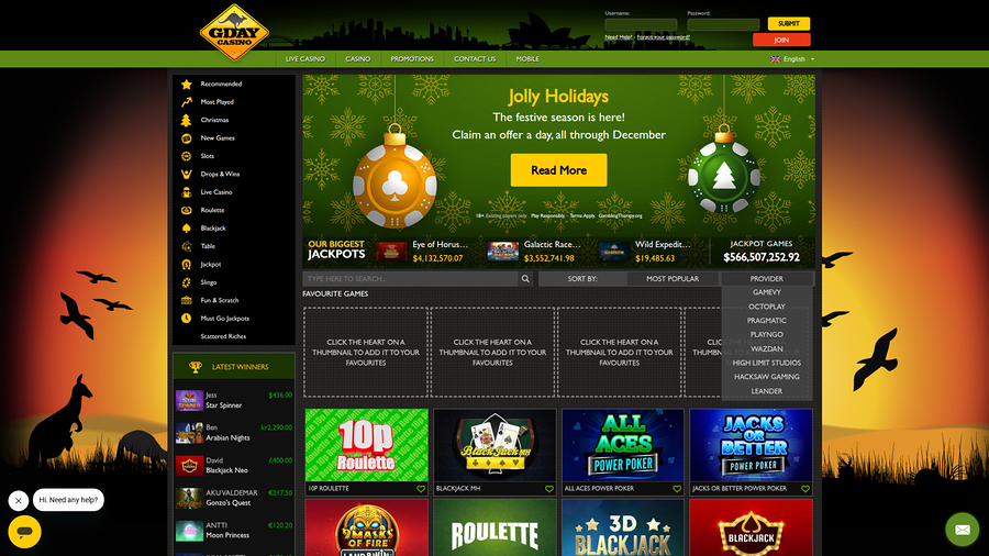 Gday Casino Desktop Game Developers