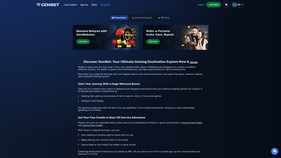 GemBet Desktop Promotions