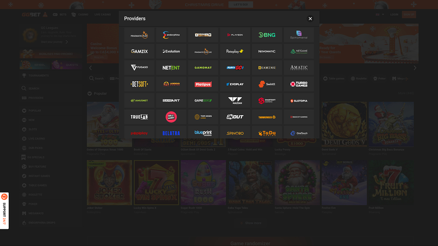 GG.bet Casino Desktop Game Developers