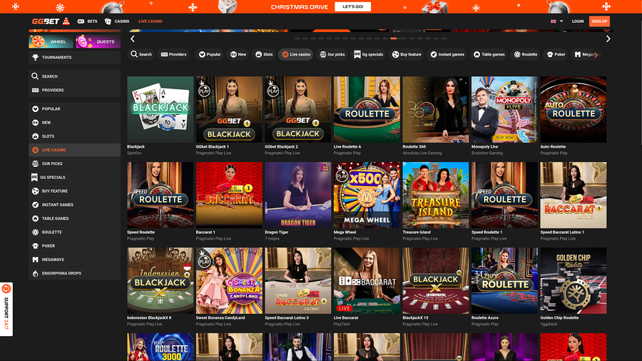 GG.bet Casino Desktop Live Dealer