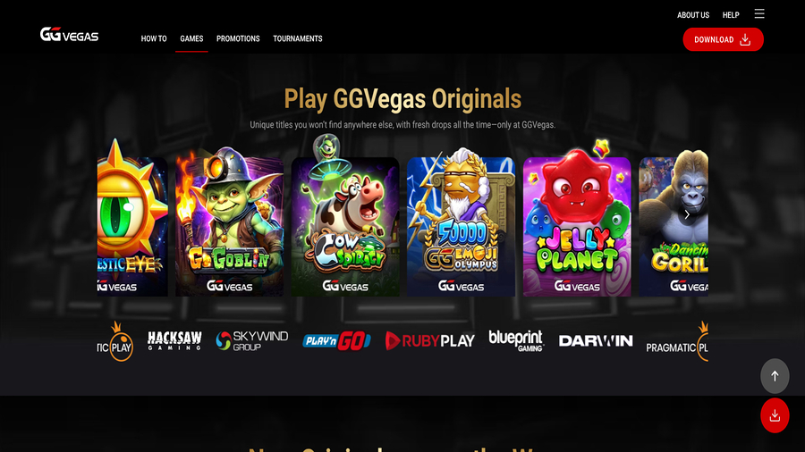 Games screenshot of GGVegas Casino for Desktop