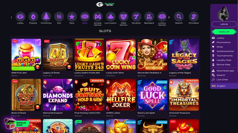 Glitchspin Casino Desktop Games