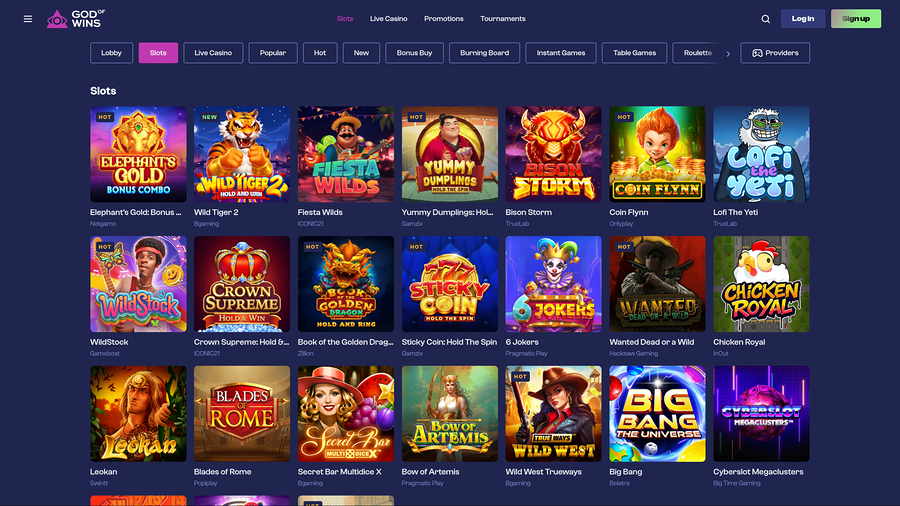 God of Wins Casino Desktop Games
