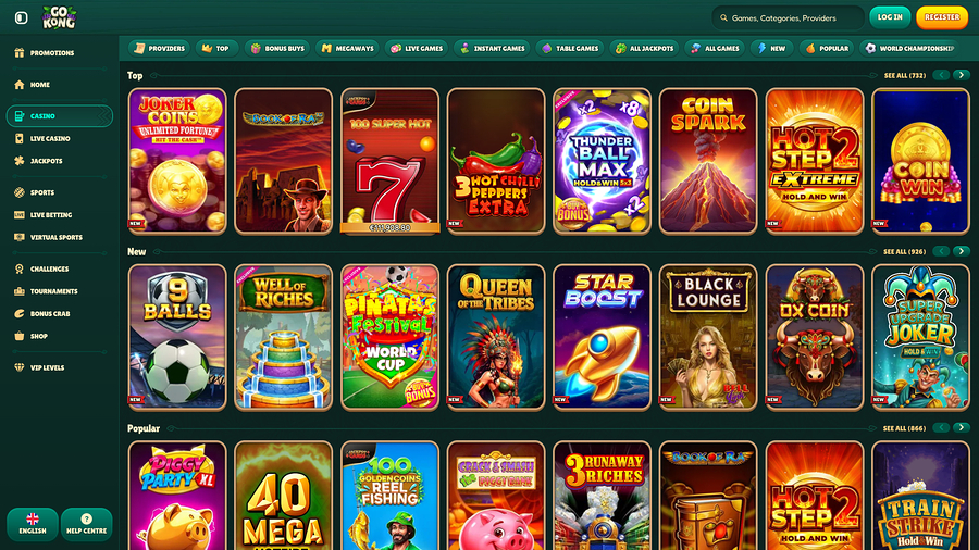 Juegos de escritorio de GoKong Casino