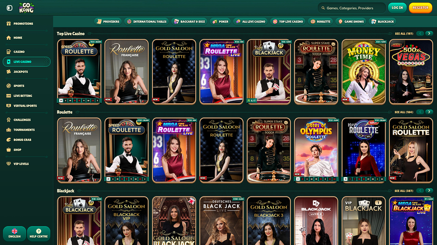 Distribuidor en vivo de escritorio de GoKong Casino