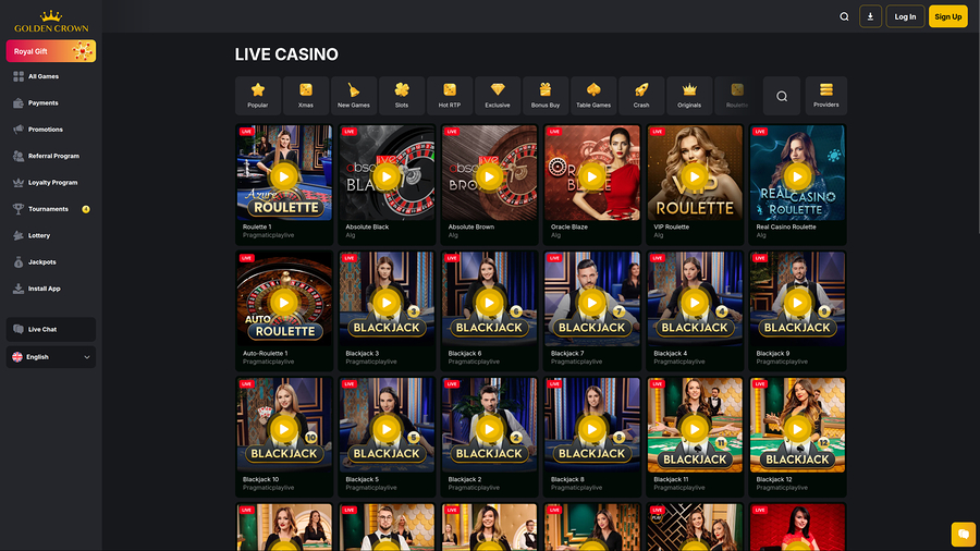 Golden Crown Casino Desktop Live Dealer