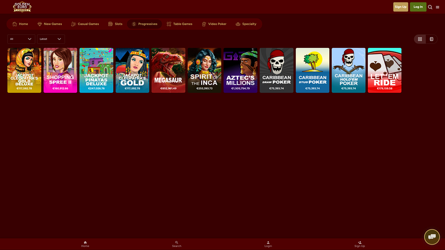 Golden Euro Casino Desktop Jackpot