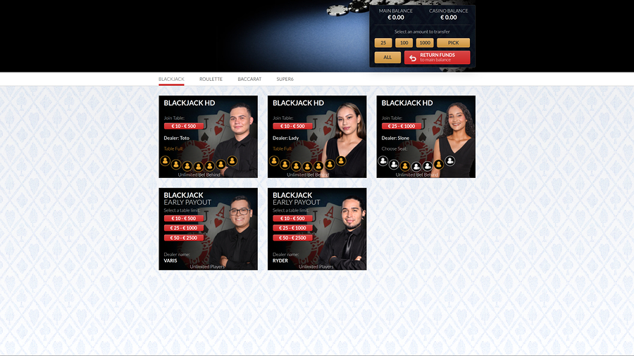 Golden Euro Casino Desktop Live Dealer