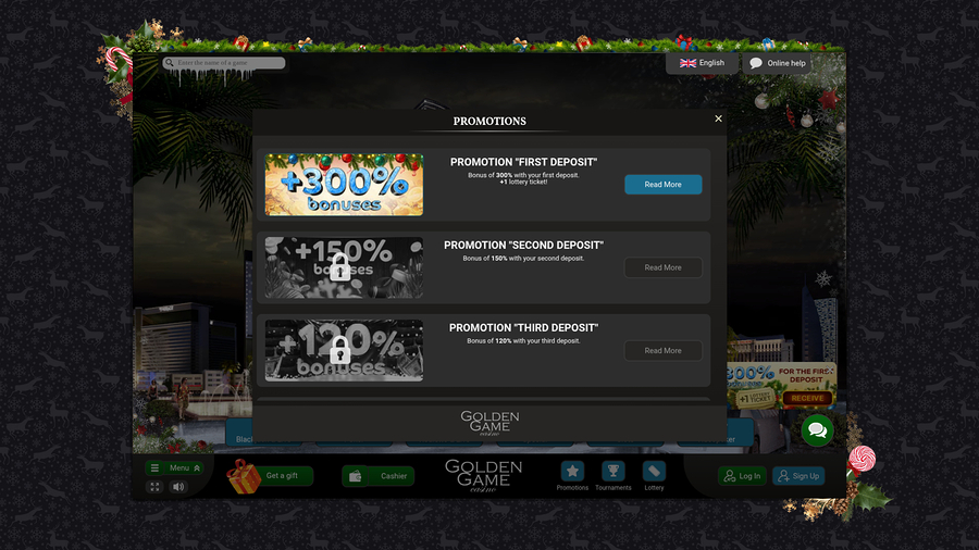 Golden Game Casino Desktop Promotions